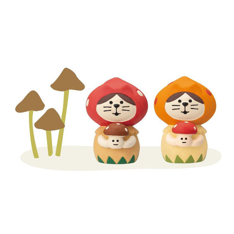 Decole Concombre Figurine - Mushroom Forest - Cat Hood Mushroom Orange