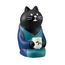 Load image into Gallery viewer, Decole Concombre Figurine - Tea House - Black Cat &amp; Tea 2
