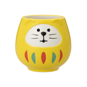 Decole Concombre Daruma Mug - Lucky Cat -Yellow