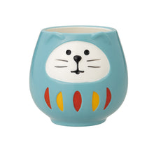 Load image into Gallery viewer, Decole Concombre Daruma Mug - Lucky Cat -Light Blue
