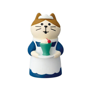 Decole Concombre Figurine - Backyard Garden Cafe - Waitress Cat Cream Soda