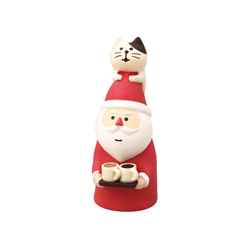 Decole Concombre Figurine - Christmas Party - Cat on Santa