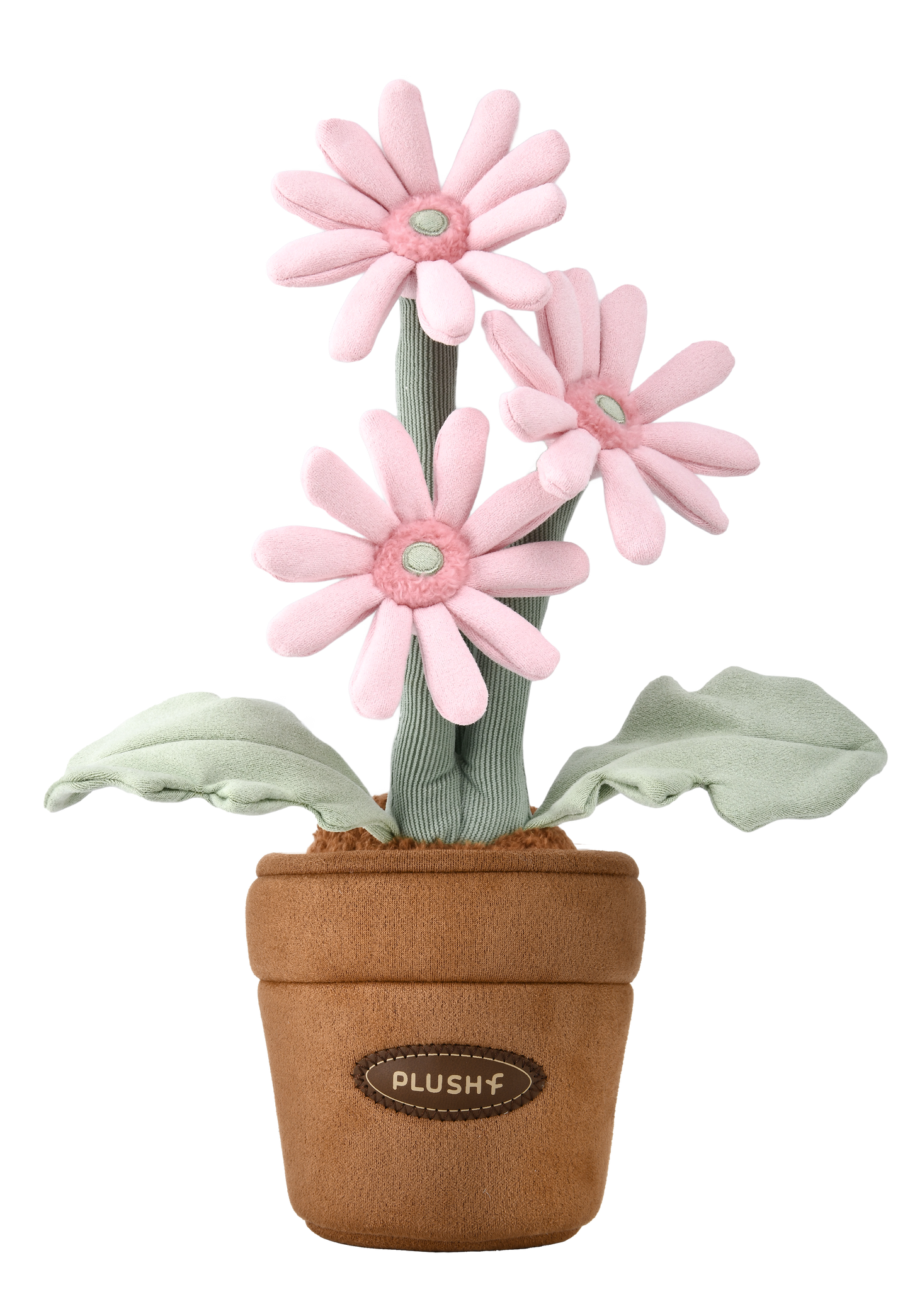 PlushWoods Pink Gerbera Plant Plush With Pot 25cm