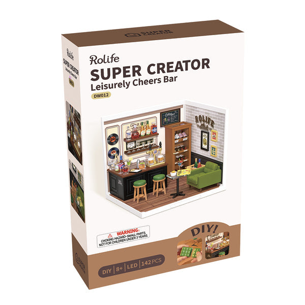 Robotime Rolife Leisurely Cheers Bar DIY Miniature House DW012