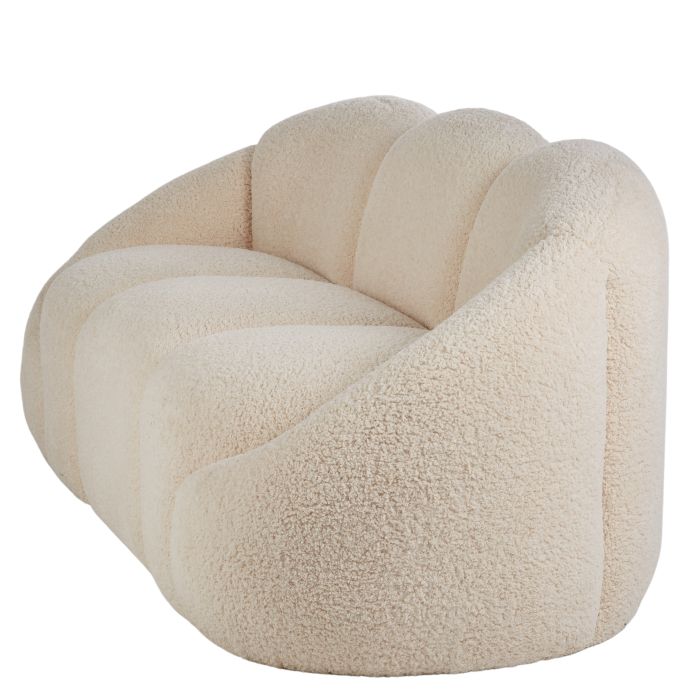 Isalbi Amalfi Formes Teddy Bear Curved 3 Seater Sofa Off White 200x84x76cm