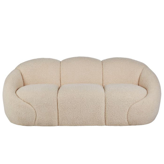 Isalbi Amalfi Formes Teddy Bear Curved 3 Seater Sofa Off White 200x84x76cm