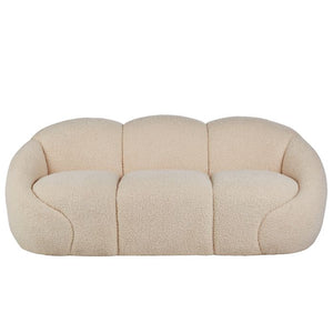 Isalbi Amalfi Formes Teddy Bear Curved 3 Seater Sofa Off White 200x84x76cm
