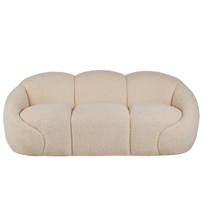 Isalbi Amalfi Formes Teddy Bear Curved 3 Seater Sofa Off White 200x84x76cm