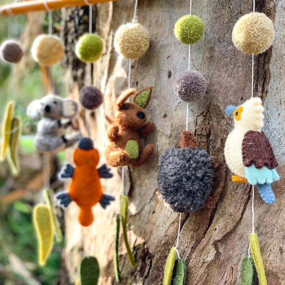 Tara Treasures Nursery Cot Mobile Hanging Australian Animals