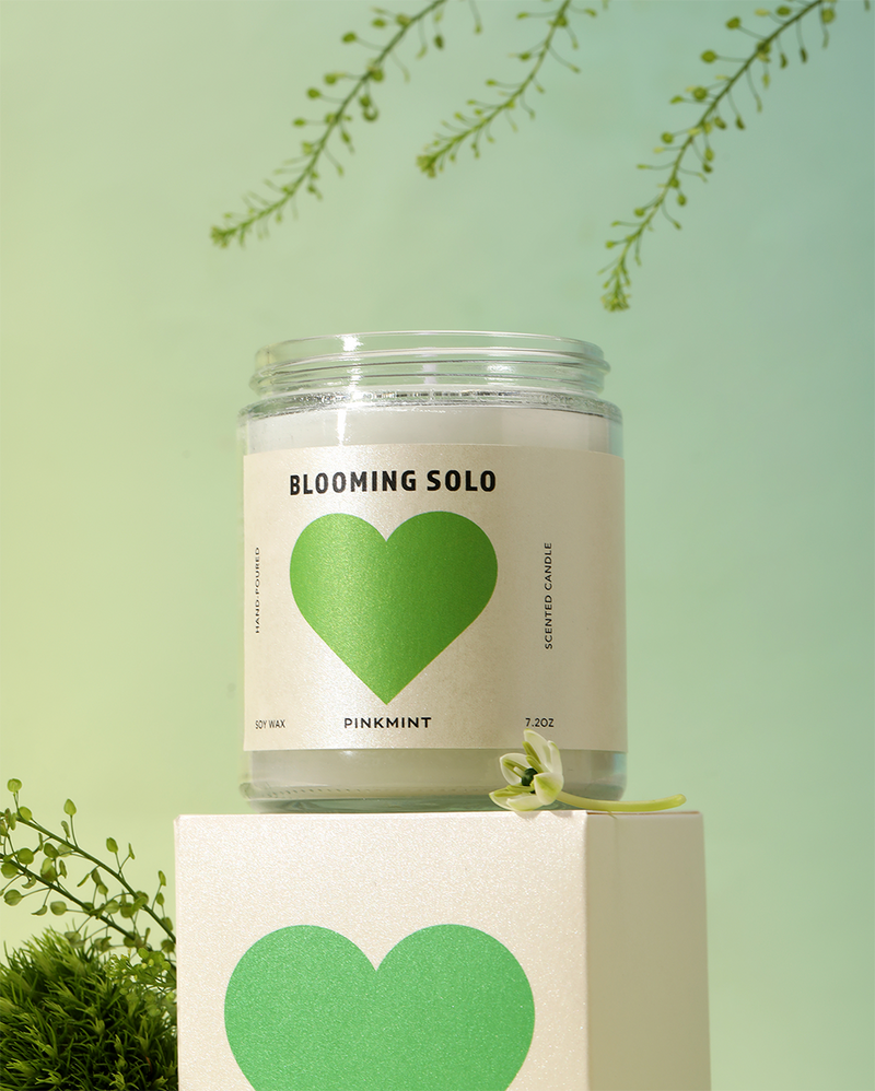 Pinkmint Candle Blooming Solo Soy Candle