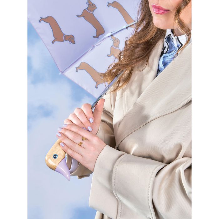Original Duckhead Duck Umbrella Compact - Coucou Suzette Dachshund Purple 5x7x35cm