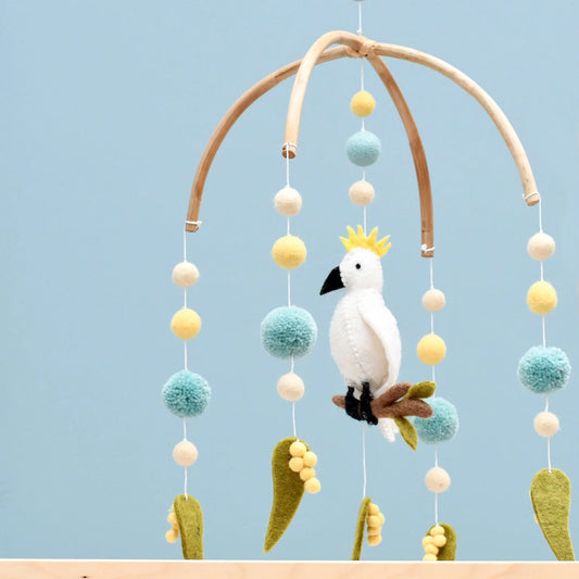 Tara Treasure Baby Cot Mobile Cockatoo Australiana