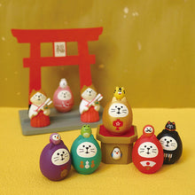 Load image into Gallery viewer, Decole Concombre - Fuku Mono Lucky Cat Daruma Green
