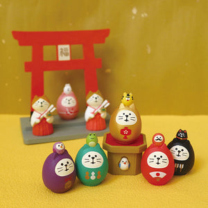 Decole Concombre - Fuku Mono Lucky Cat Daruma Green