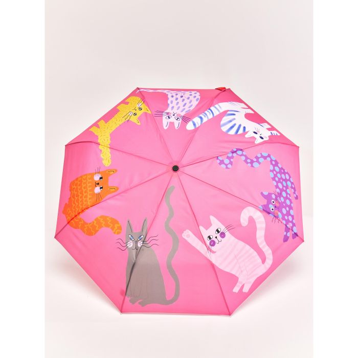 Original Duckhead Duck Umbrella Compact - Fuchsia Arty Cats 5x7x35cm