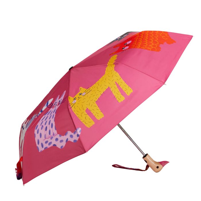 Original Duckhead Duck Umbrella Compact - Fuchsia Arty Cats 5x7x35cm