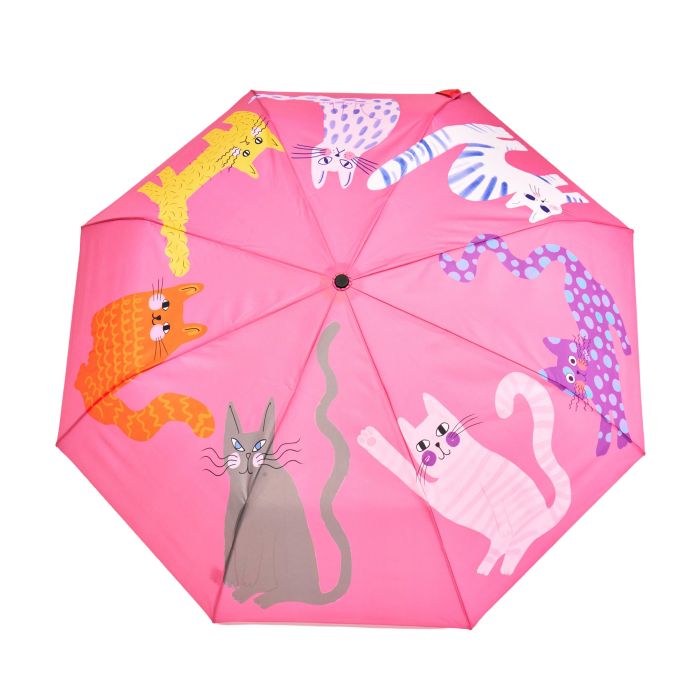 Original Duckhead Duck Umbrella Compact - Fuchsia Arty Cats 5x7x35cm
