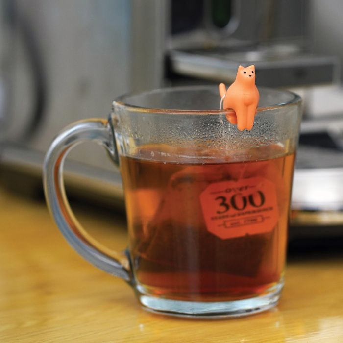 Kikkerland Cat Tea Bag Holders 4pcs Set Multi-Coloured 1.7x3.5x3cm