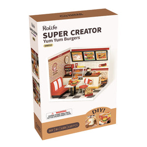 Robotime Rolife Yum Yum Burgers DIY Miniature House DW010