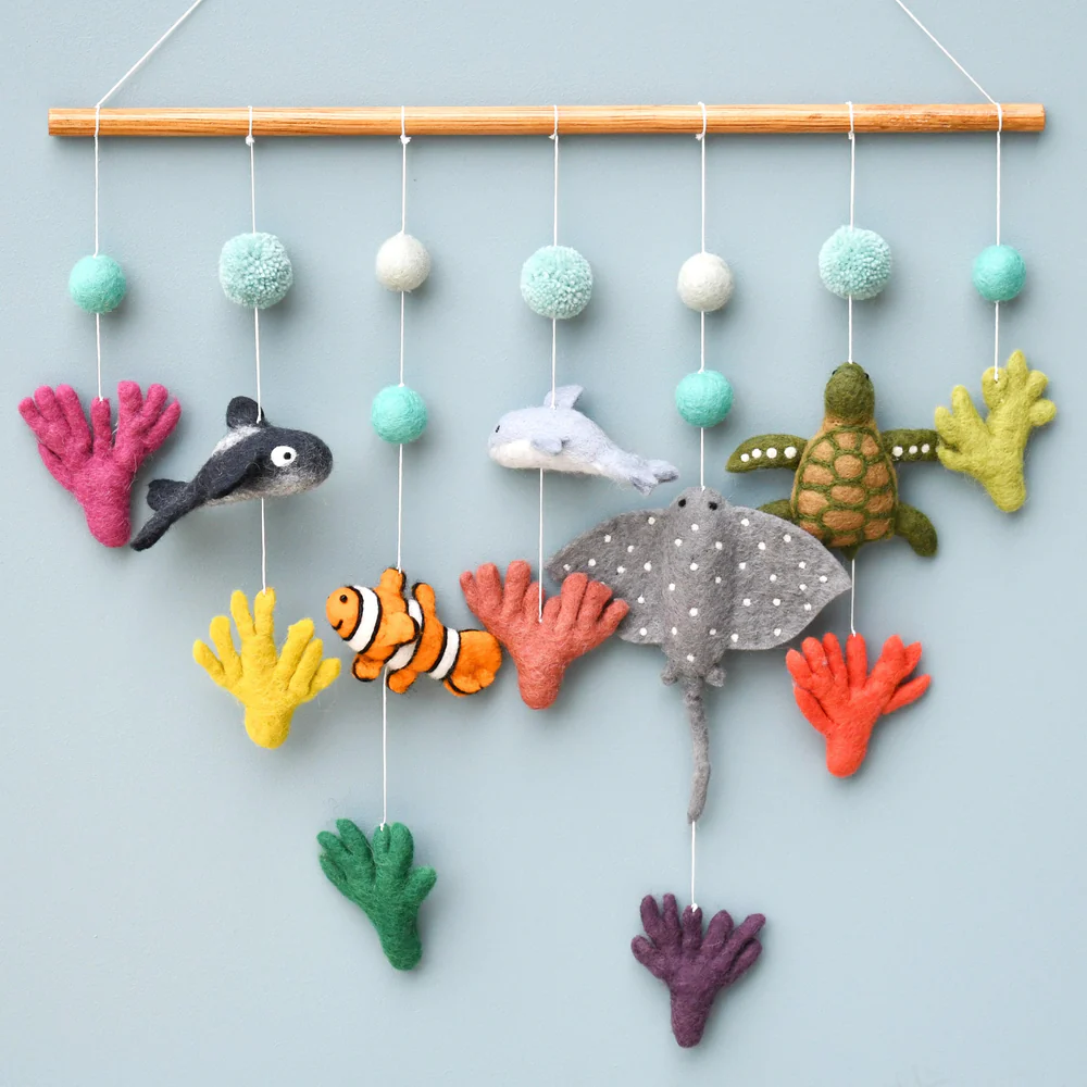 Tara Treasures - Nursery Cot Mobile Hanging - Coral Reef