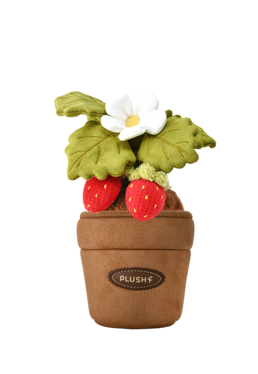 PlushWoods Strawberry Plant Plush With Pot 20cm