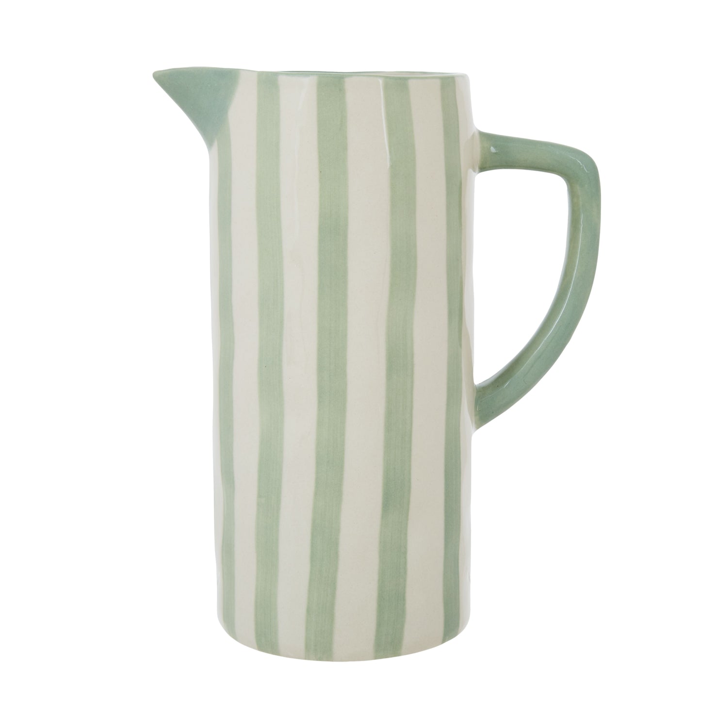 Emporium Hollis Ceramic Jug White & Green Stripe 16x9x20cm
