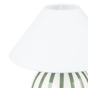 Emporium Arya Stripe Ceramic Table Lamp Green 25x25x28cm