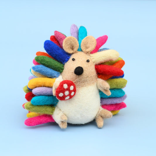 Tara Treasures - Felt Colourful Rainbow - Hedgehog