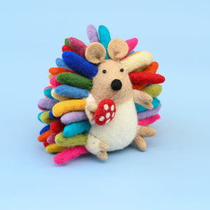 Tara Treasures - Felt Colourful Rainbow - Hedgehog