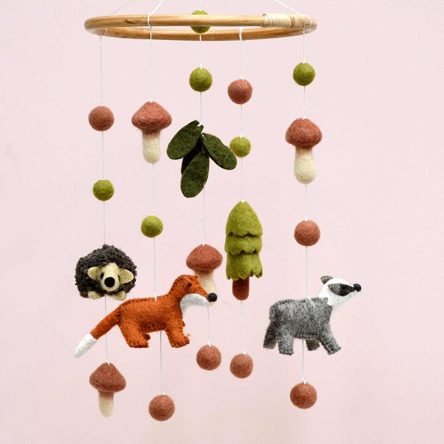 Tara Treasures Nursery Cot Mobile Natural Woodlands