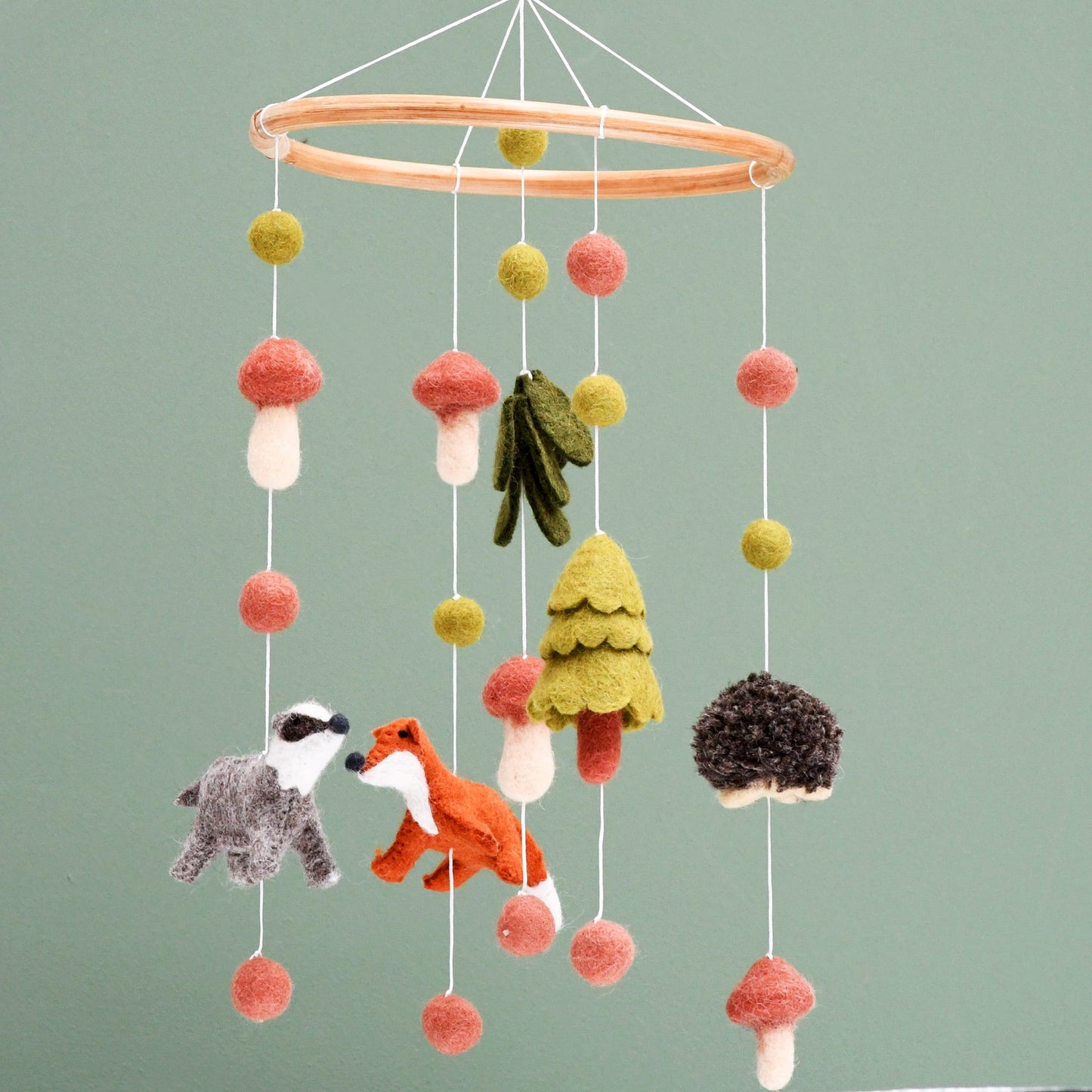 Tara Treasures Nursery Cot Mobile Natural Woodlands
