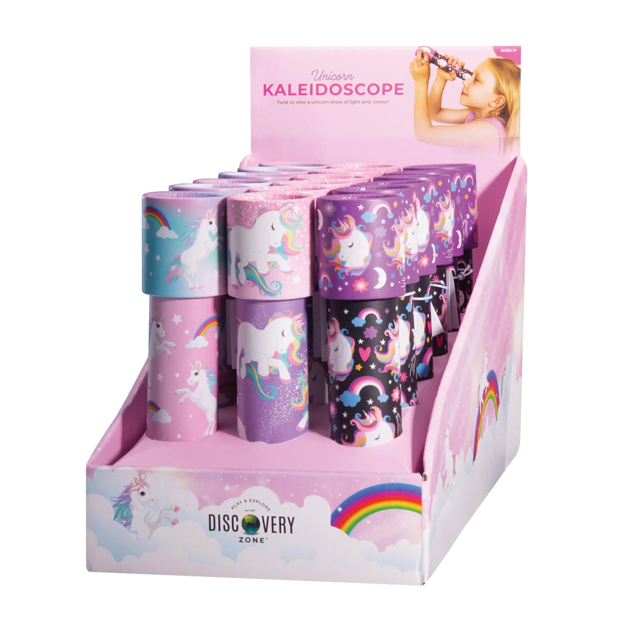 Discovery Zone Kaleidoscopes - Unicorn Fantasy CDU 18pcs/3 Assorted