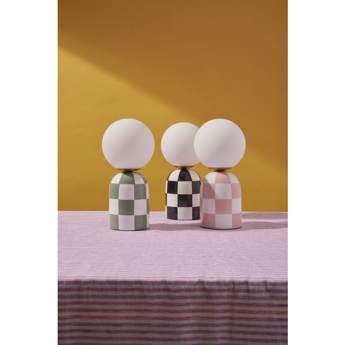 Emporium Archie Table Lamp Pink & White