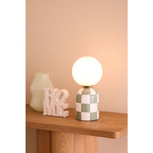 Load image into Gallery viewer, Emporium Archie Table Lamp Green &amp; White
