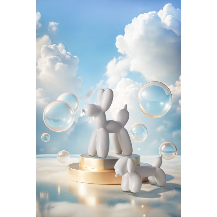 Emporium Bubbles Balloon Dog Sculpture White