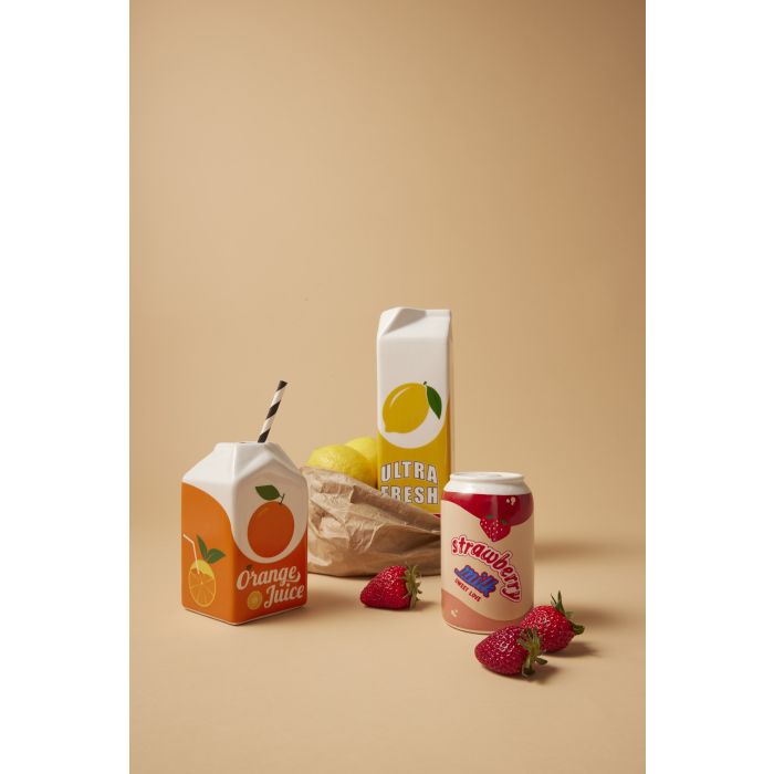 Emporium Lewis Ceramic Carton Vessel Lemon Multi-Coloured