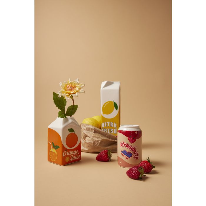 Emporium Lewis Ceramic Carton Vessel Lemon Multi-Coloured