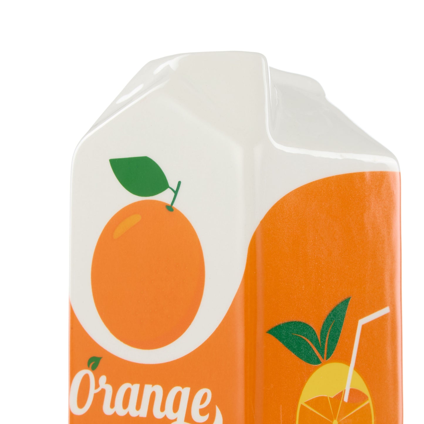 Emporium Lewis Ceramic Carton Vessel Orange 14cm