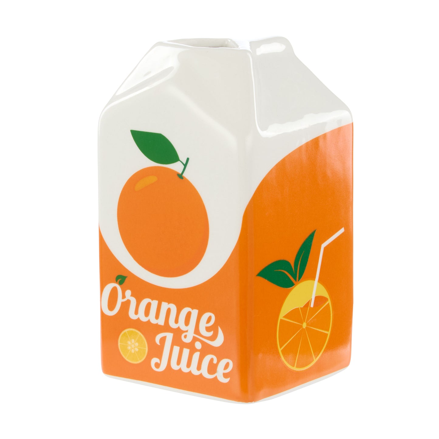 Emporium Lewis Ceramic Carton Vessel Orange 14cm