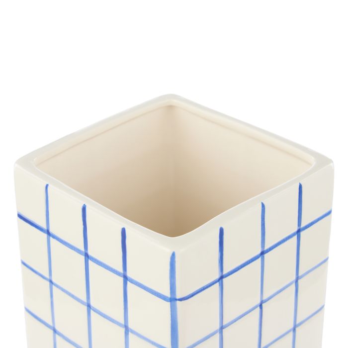 Emporium Lulu Collection Grid Vase Square Blue