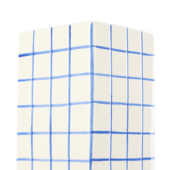 Emporium Lulu Collection Grid Vase Square Blue