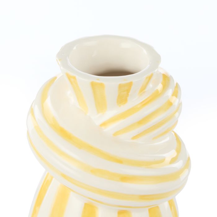 Emporium Lulu Collection Twist Stripe Vase Yellow