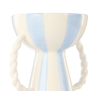 Emporium Lulu Collection Stripe Vase Blue 21cm