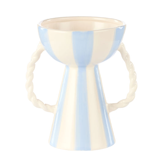 Emporium Lulu Collection Stripe Vase Blue 21cm