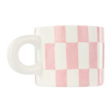 Load image into Gallery viewer, Emporium Check Mug &amp; Plate Set Pink &amp; Green
