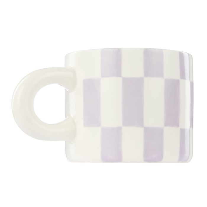 Emporium Check Mug & Plate Set Lilac & Navy