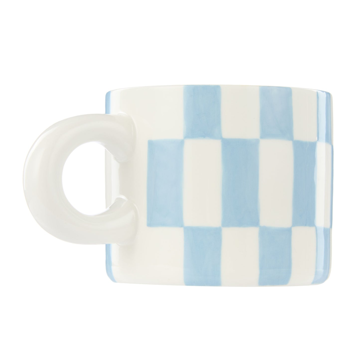 Emporium Check Mug & Plate Set Blue & Orange