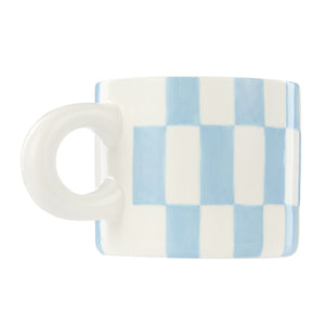 Emporium Check Mug & Plate Set Blue & Orange