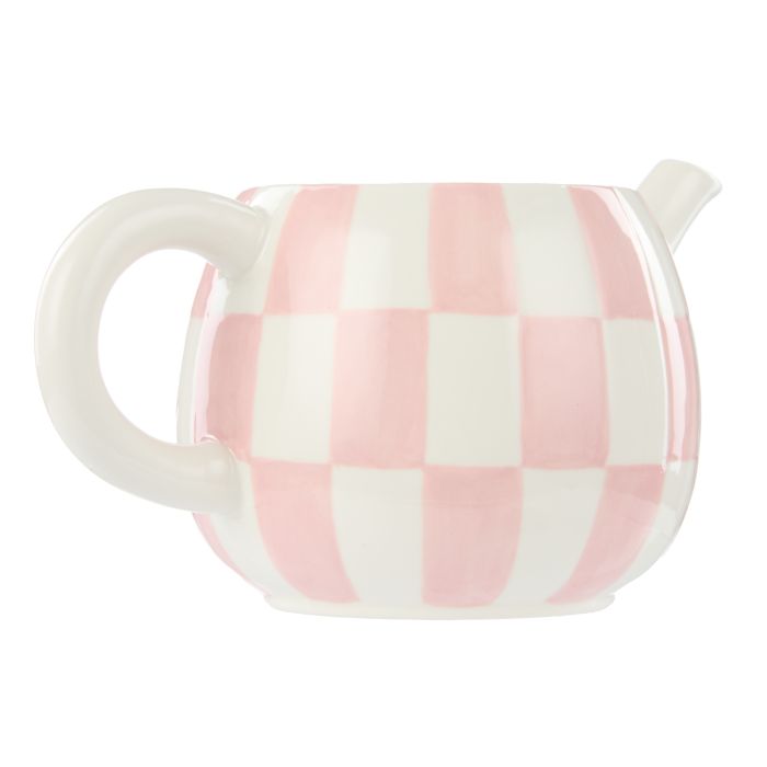 Emporium Check Teapot 700ml Pink & Green