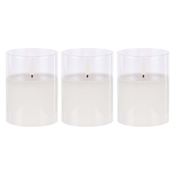 Rogue Glass Triflame Candle 3pcs Set Clear 8x8x10cm